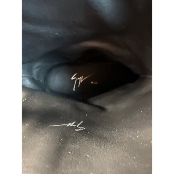 GIUSEPPE ZANOTTI BLACK SUEDE GOLD STUDDED BUCKLE BIKER Flat BOOTS SHOES SZ 40 - Picture 15 of 15